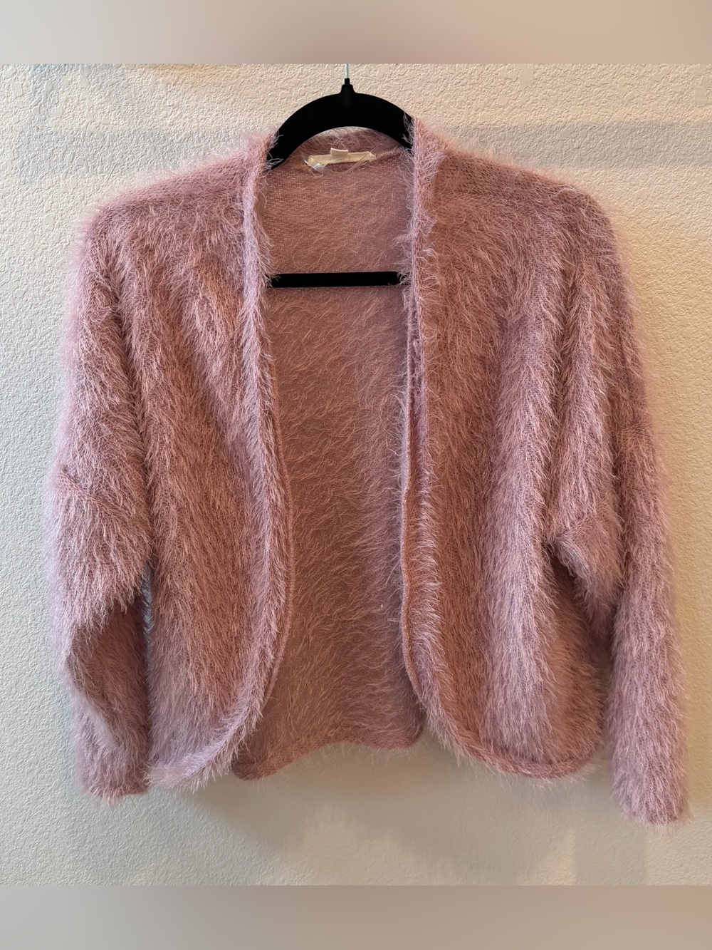 ANOTHER REASON Pink Eyelash Open Front Cardigan